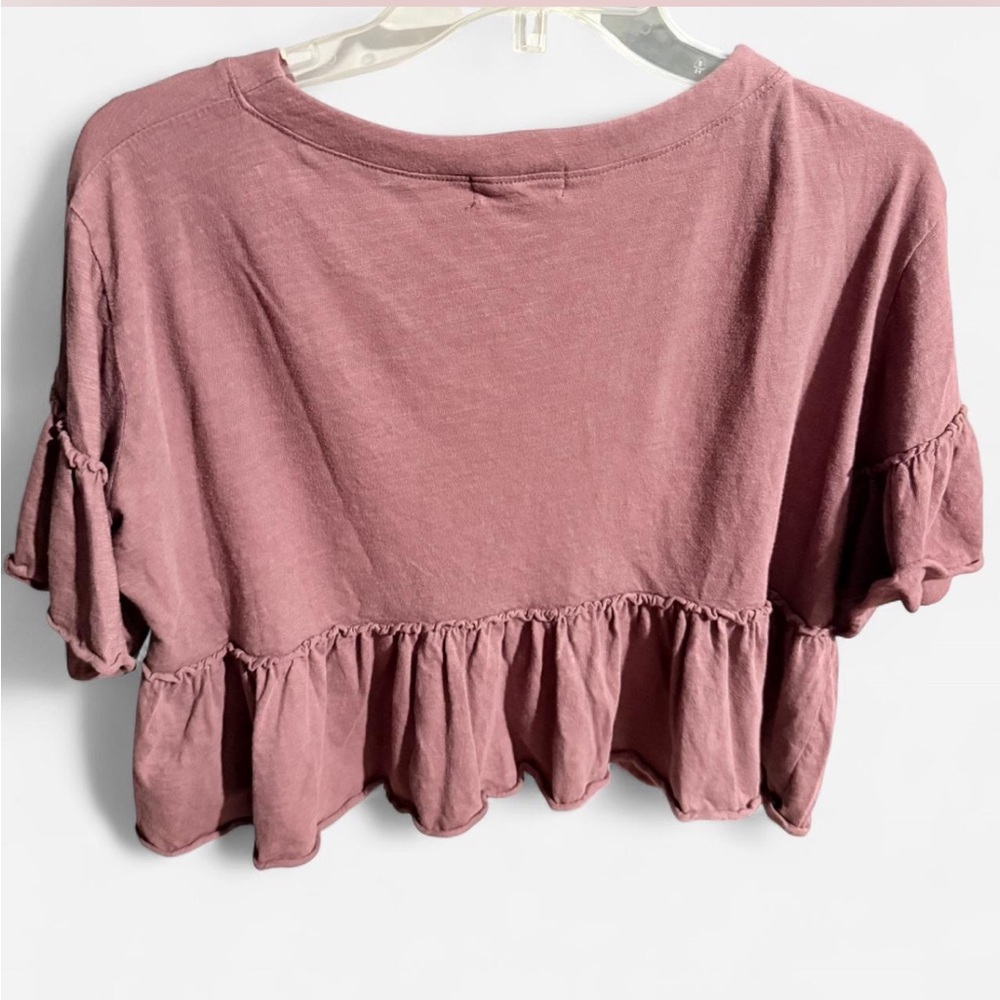 Altered State Mauve Ruffle Crop Top - Picture 3 of 4